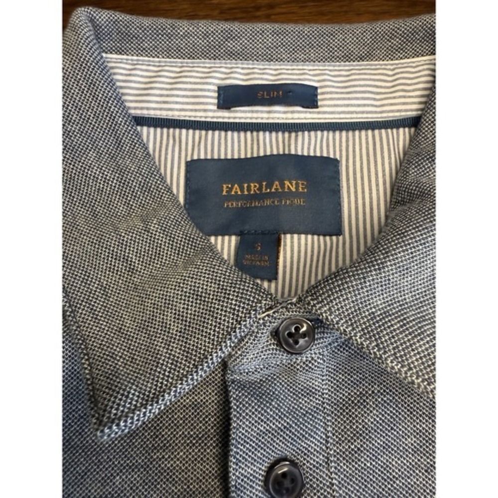 Fairlane Performance Polo‎ Grey Golf Shirt Slim Fit Men Size S Short Sleeve